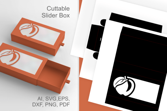 Apple with Leaf Wide Window - 3D SVG Favor Box for Fall