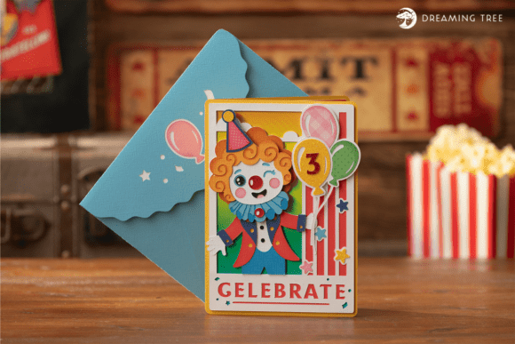 Cheerful Clowning Around Card SVG for Birthdays