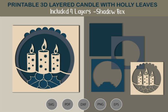 Christmas 3D SVG: Candle SVG Shadow Box Review