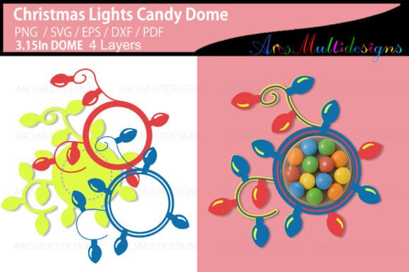 Christmas Light Candy Dome Holder: A 3D SVG Design Gem