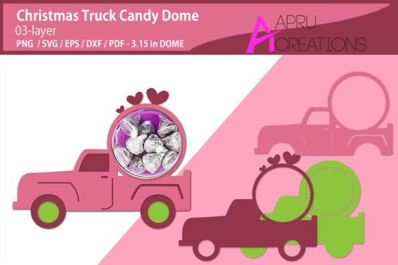 Christmas Truck Candy Dome Holder: A 3D SVG Delight