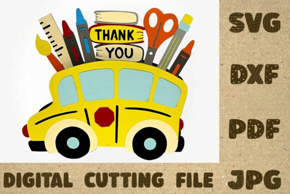 Enhance Your School Content with the 3D SVG School Bus Card