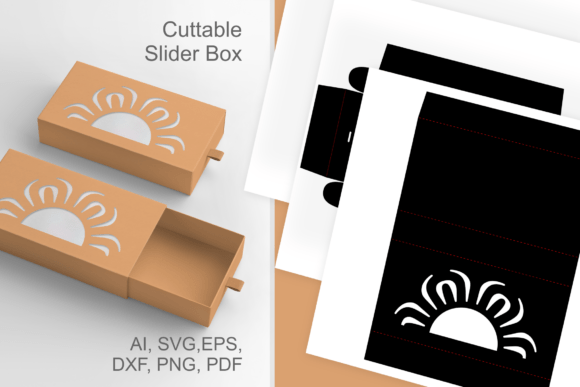Half-round Blossom Cutout Drawer Box 3D SVG