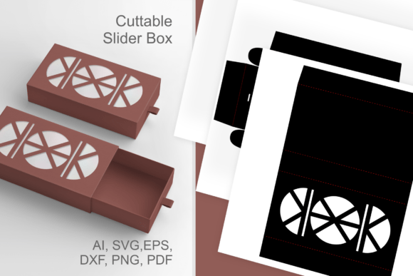 Half Rounds and Lines 3 - Drawer Box: A Versatile 3D SVG Object