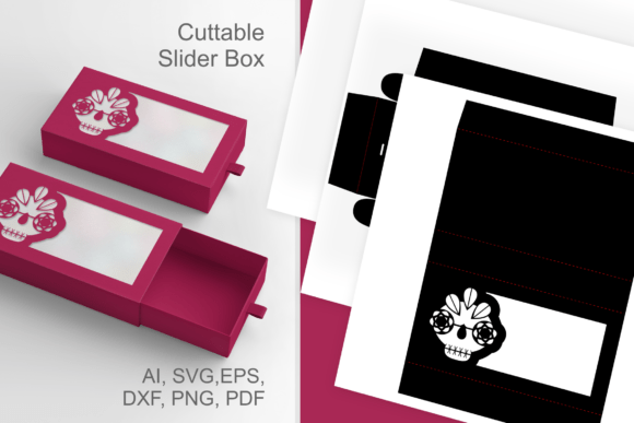 Halloween 3D SVG: Modern Sugar Head Window - Drawer Box