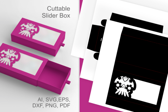 Halloween 3D SVG: Simple Sugar Head Window Drawer Gift Box