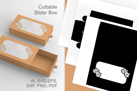 Maple Leaves Window - Drawer Favor Box: A 3D SVG for Fall
