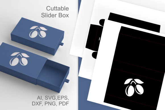 Plums Cutout - Slive N Drawer Favor Box: A 3D SVG for Fall