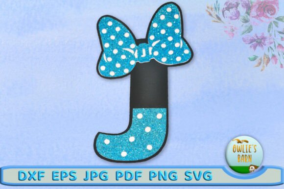 Polka-dot Monogram Letter J: A 3D SVG for Birthdays
