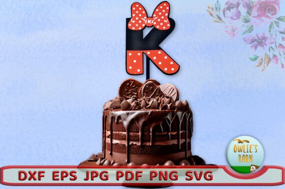 Polka-dot Monogram Letter K: A 3D SVG for Birthdays