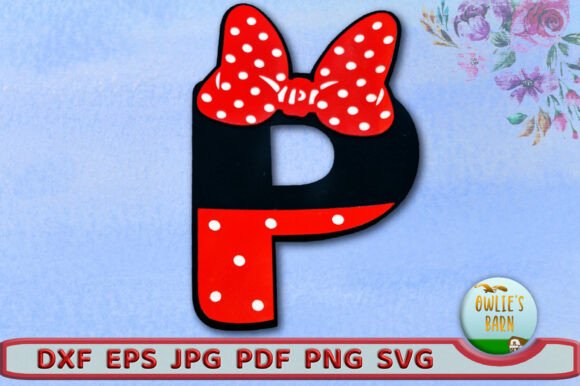 Polka-dot Monogram Letter P: 3D SVG for Birthdays