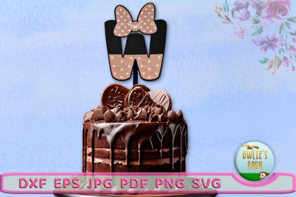 Polka-dot Monogram Letter W: 3D SVG for Birthdays