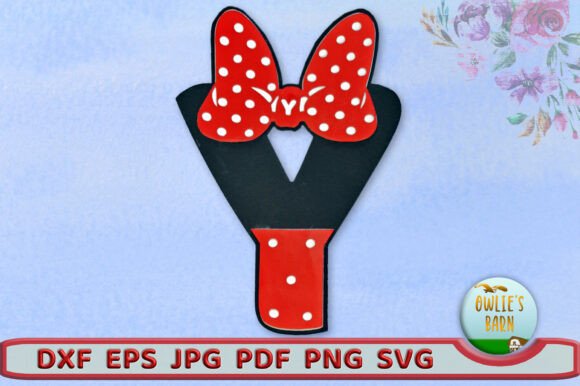 Polka-dot Monogram Letter Y: A 3D SVG for Birthdays