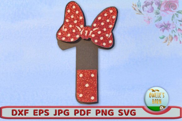 Polka-dot Number 1: A Charming 3D SVG for Birthday Creations