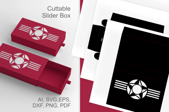 Round Window with Star Drawer Favor Box: A 3D SVG for Independence Day