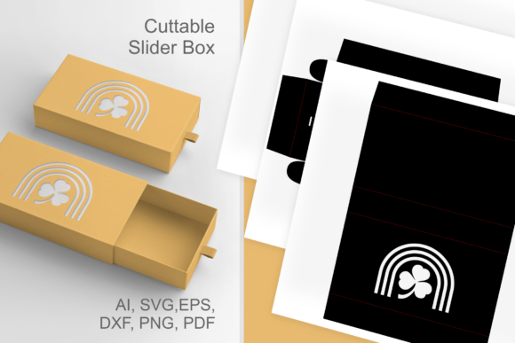 Shamrock N Rainbow Slive-Drawer Gift Box: A 3D SVG Shapes Delight