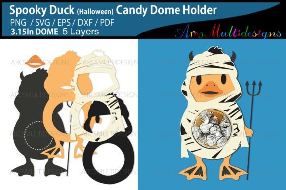 Spooky Duck Candy Dome Holder: A 3D SVG Halloween Delight