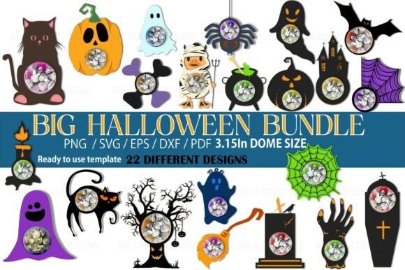 Spooky Halloween 3D SVG Candy Dome Bundle