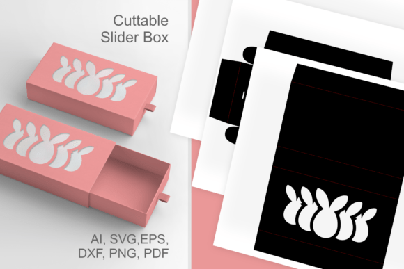 Stacked Easter Bunnies 3D SVG for Gift Boxes