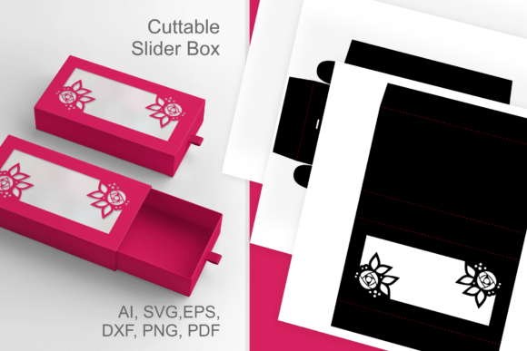 Wide Window N Roses 2 - Drawer Favor Box: A Spring 3D SVG Delight